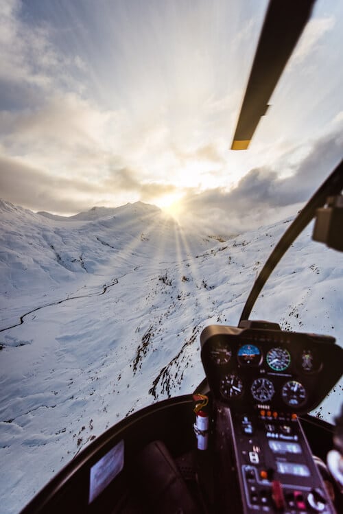 Flying in Alaska in Helicopter
