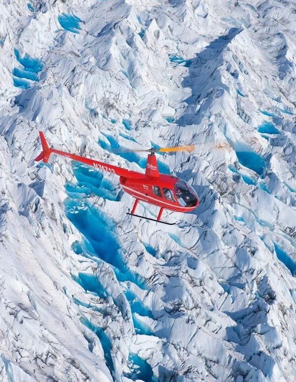 Alaska helicopter tour over glacier