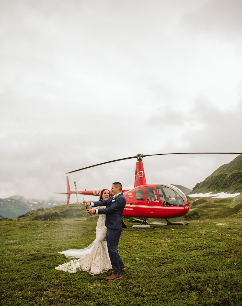 Alaska Helicopter Wedding Photo